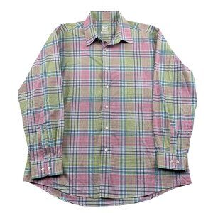Sero by Forsythe Colorful Button Down Shirt Mens XL Pink Green No Iron